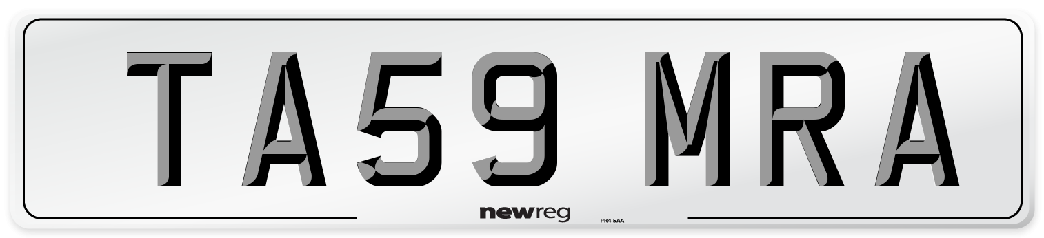 TA59 MRA Number Plate from New Reg